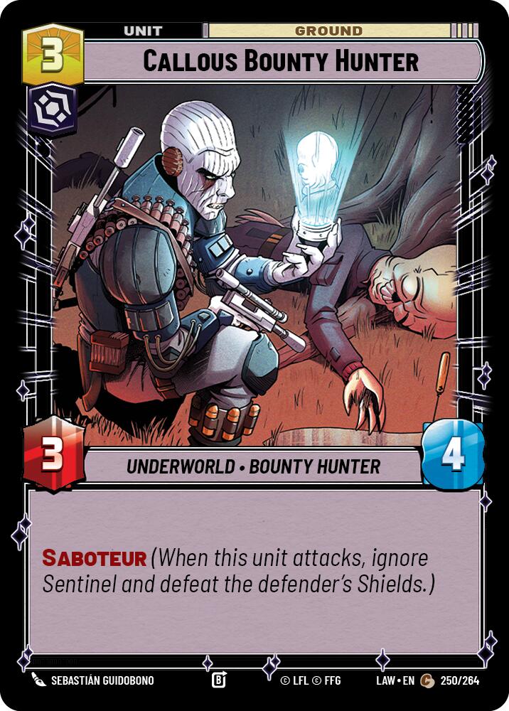 Callous Bounty Hunter (250/264) (250/264) [A Lawless Time] | Cards and Coasters CA