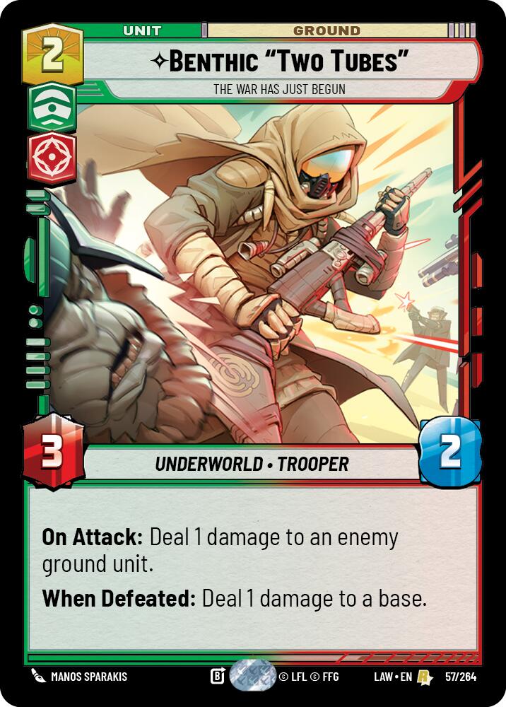 Benthic "Two Tubes" - The War Has Just Begun (57/264) (57/264) [A Lawless Time] | Cards and Coasters CA