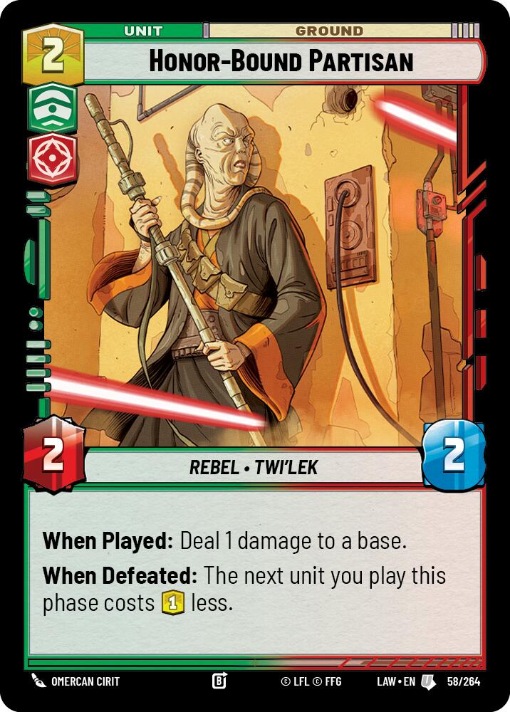 Honor-Bound Partisan (58/264) (58/264) [A Lawless Time] | Cards and Coasters CA