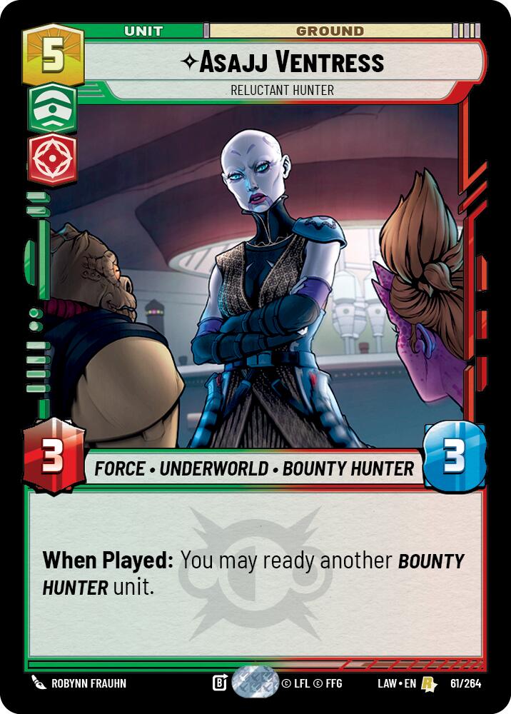 Asajj Ventress - Reluctant Hunter (61/264) (61/264) [A Lawless Time] | Cards and Coasters CA