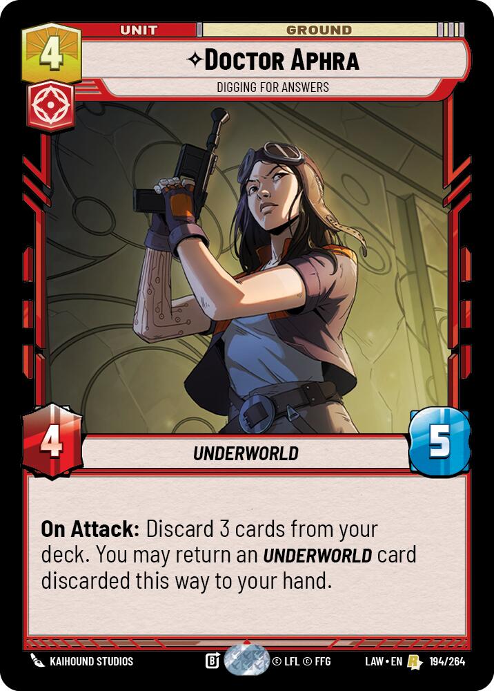 Doctor Aphra - Digging for Answers (194/264) (194/264) [A Lawless Time] | Cards and Coasters CA