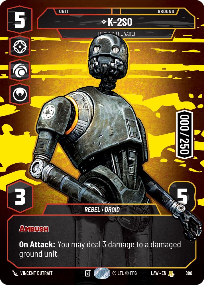 K-2S0 - Locking the Vault (Serialized) (880) (880) [A Lawless Time] | Cards and Coasters CA