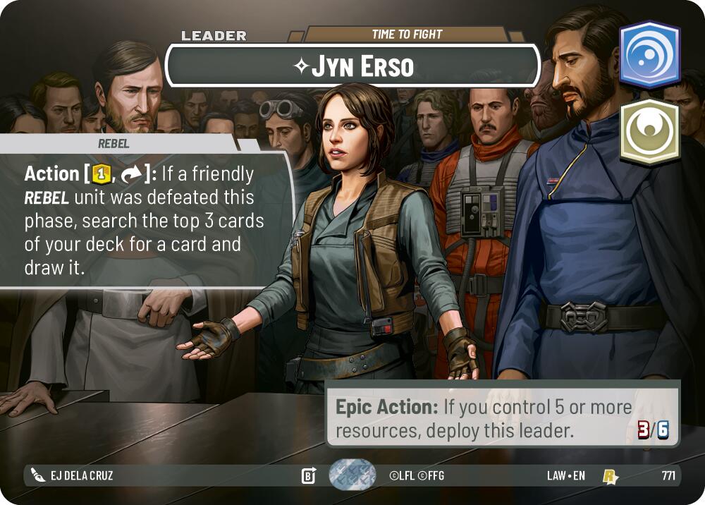 Jyn Erso - Time to Fight (771) (Showcase) (5/264) [A Lawless Time] | Cards and Coasters CA