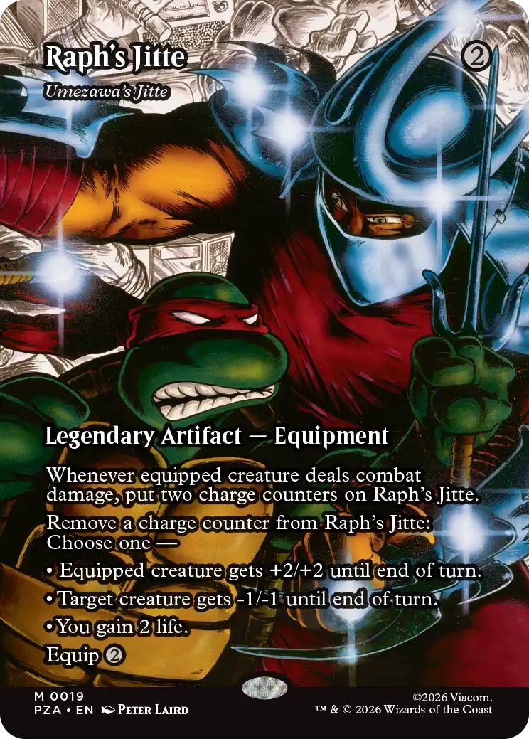 Raph's Jitte - Umezawa's Jitte (Borderless) [Teenage Mutant Ninja Turtles Eternal-Legal] | Cards and Coasters CA