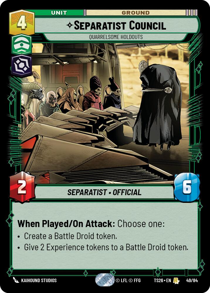 Separatist Counci - Quarrelsome Holdouts (49/84) (49/84) [Twin Suns] | Cards and Coasters CA