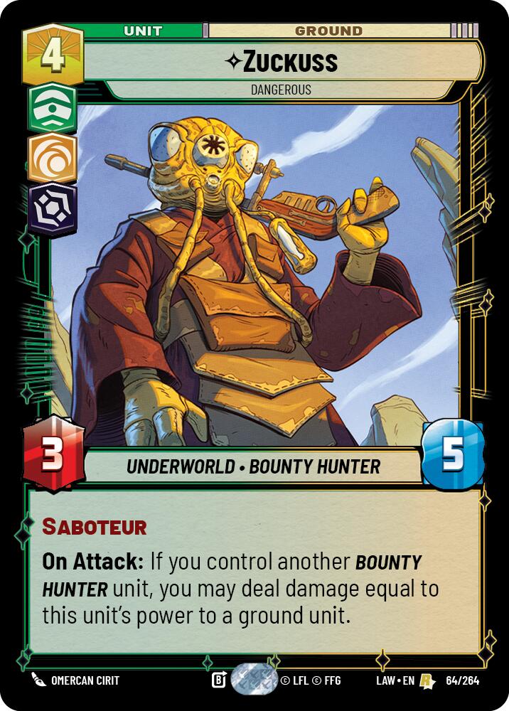 Zuckuss - Dangerous (64/264) (64/264) [A Lawless Time] | Cards and Coasters CA