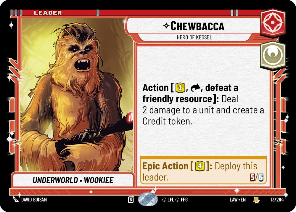 Chewbacca - Hero of Kessel (13/264) (13/264) [A Lawless Time] | Cards and Coasters CA