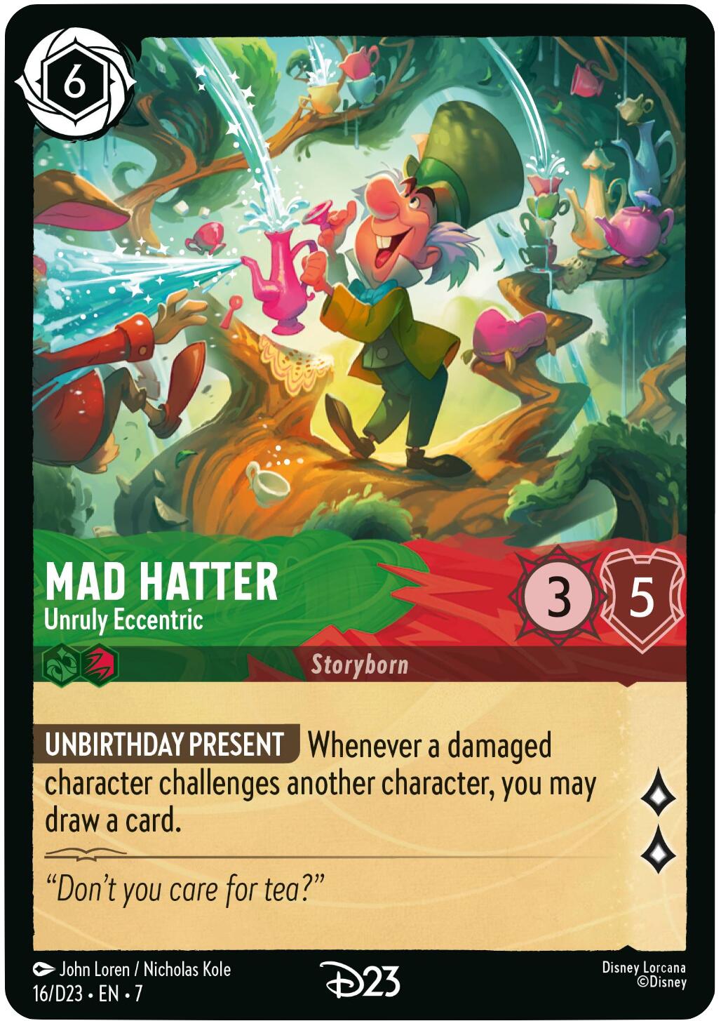 Mad Hatter - Unruly Eccentric (16) [D23 Promos] | Cards and Coasters CA