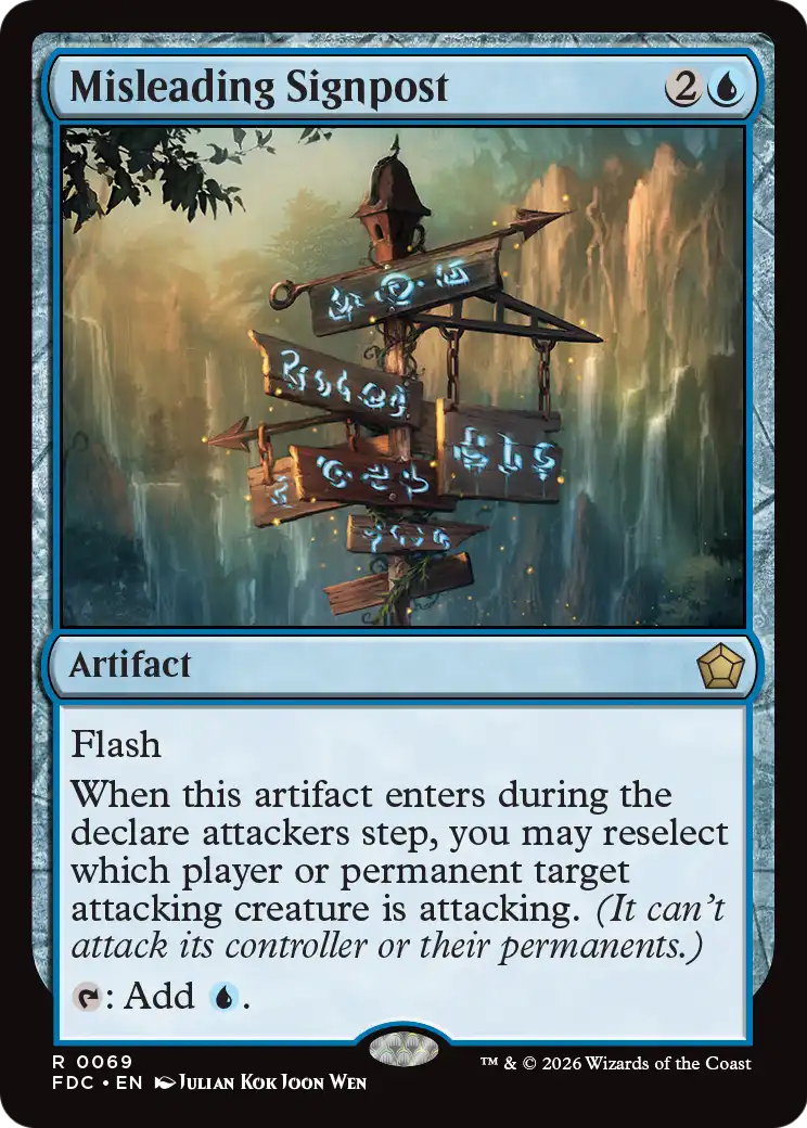 Misleading Signpost [Foundations Commander] | Cards and Coasters CA