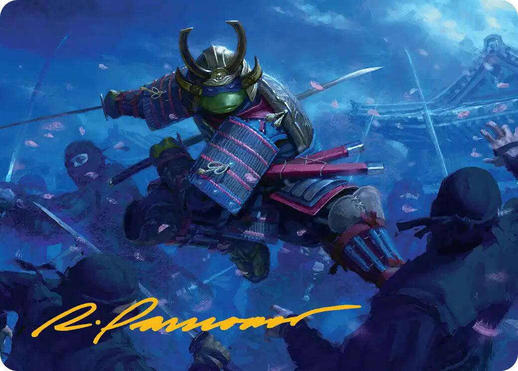 Leonardo, Sewer Samurai Art Card (1/54) (Gold-Stamped Signature) [Teenage Mutant Ninja Turtles Art Series] | Cards and Coasters CA