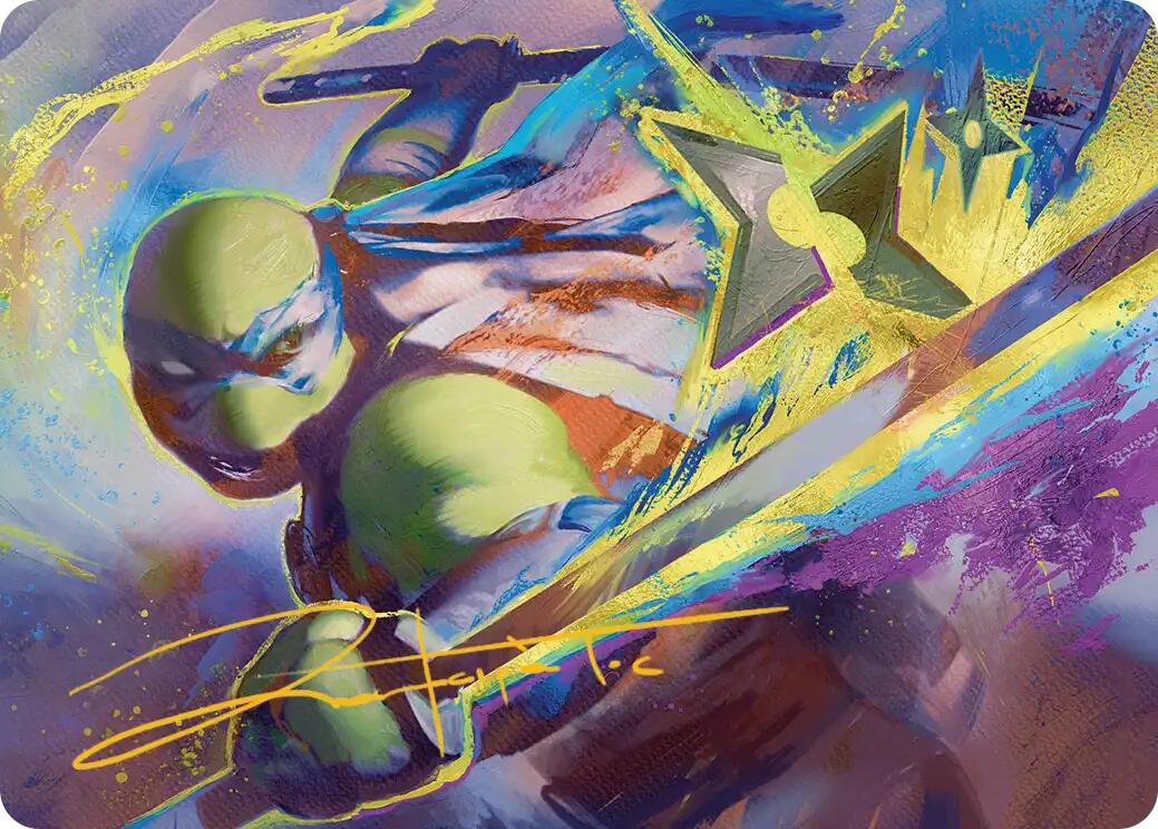 Leonardo's Technique Art Card (Gold-Stamped Signature) [Teenage Mutant Ninja Turtles Art Series] | Cards and Coasters CA