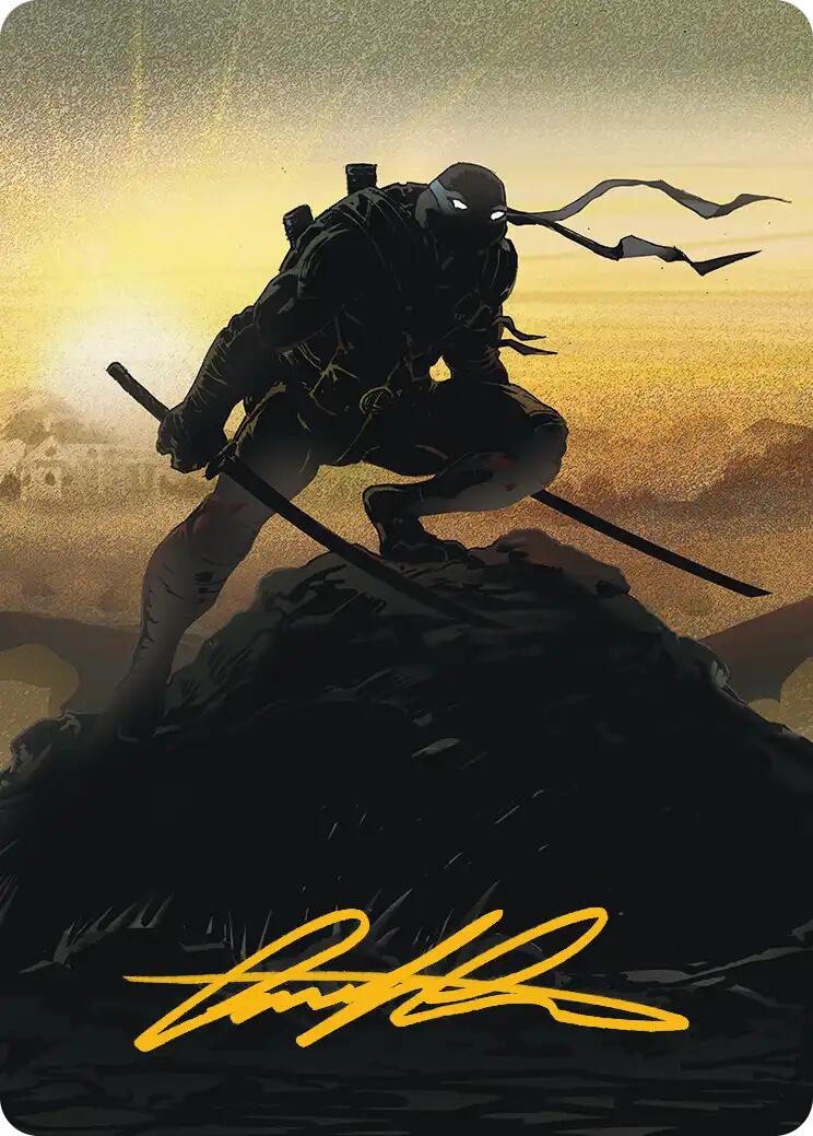 Leonardo, Sewer Samurai Art Card (20/54) (Gold-Stamped Signature) [Teenage Mutant Ninja Turtles Art Series] | Cards and Coasters CA