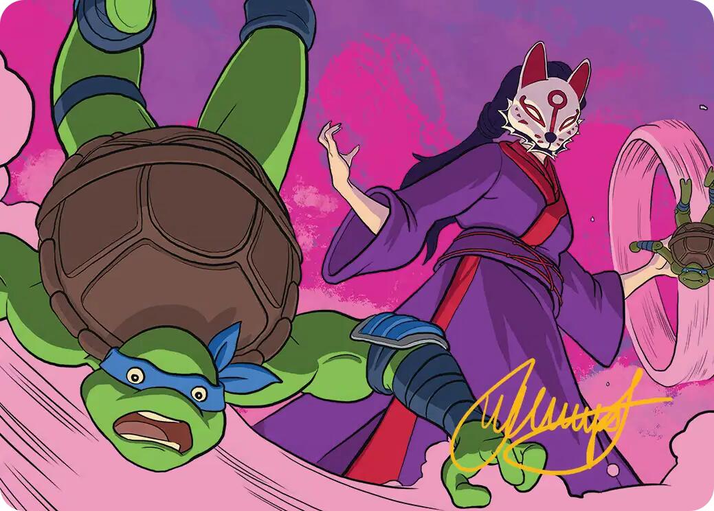 Kitsune's Technique Art Card (Gold-Stamped Signature) [Teenage Mutant Ninja Turtles Art Series] | Cards and Coasters CA