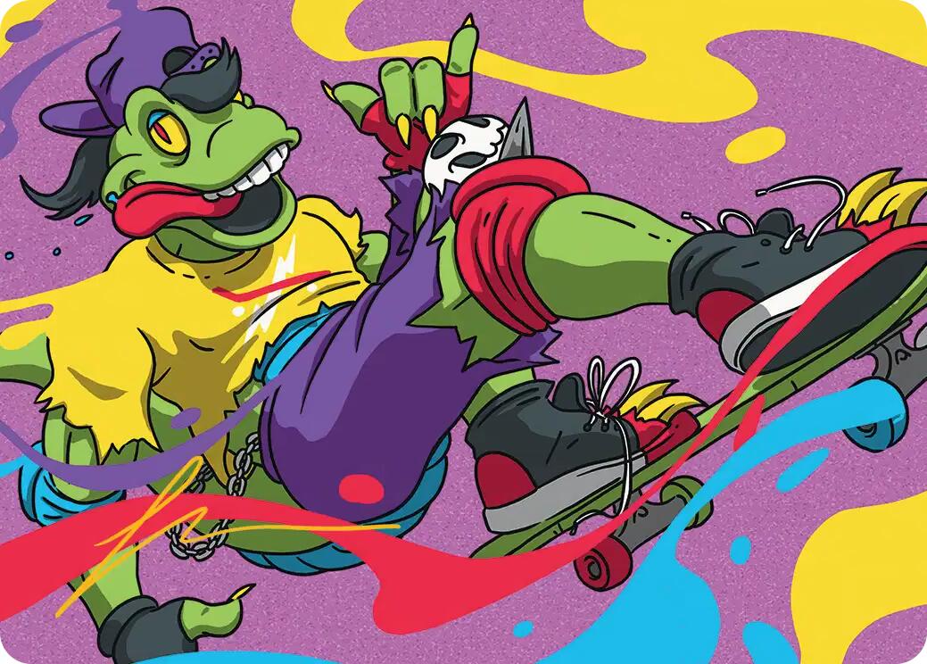 Mondo Gecko Art Card (Gold-Stamped Signature) [Teenage Mutant Ninja Turtles Art Series] | Cards and Coasters CA