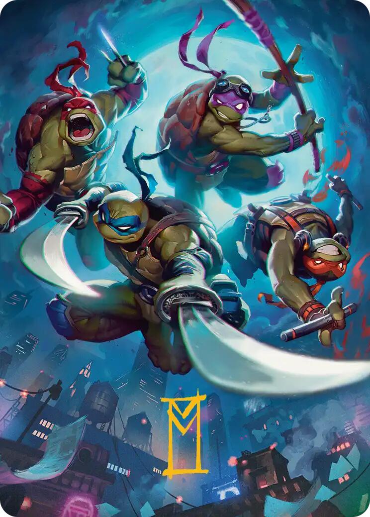 Heroes in a Half Shell Art Card (Gold-Stamped Signature) [Teenage Mutant Ninja Turtles Art Series] | Cards and Coasters CA