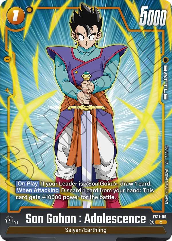 Son Gohan : Adolescence (FS11-08) [Starter Deck EX: The Phase of Evolution] | Cards and Coasters CA