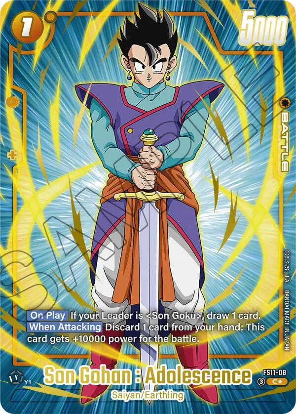 Son Gohan : Adolescence (FS11-08) (Gold) [Starter Deck EX: The Phase of Evolution] | Cards and Coasters CA