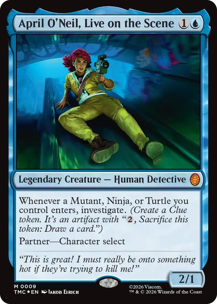 April O'Neil, Live on the Scene (Surge Foil) [Teenage Mutant Ninja Turtles Commander] | Cards and Coasters CA