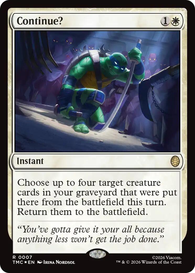 Continue? (Surge Foil) [Teenage Mutant Ninja Turtles Commander] | Cards and Coasters CA