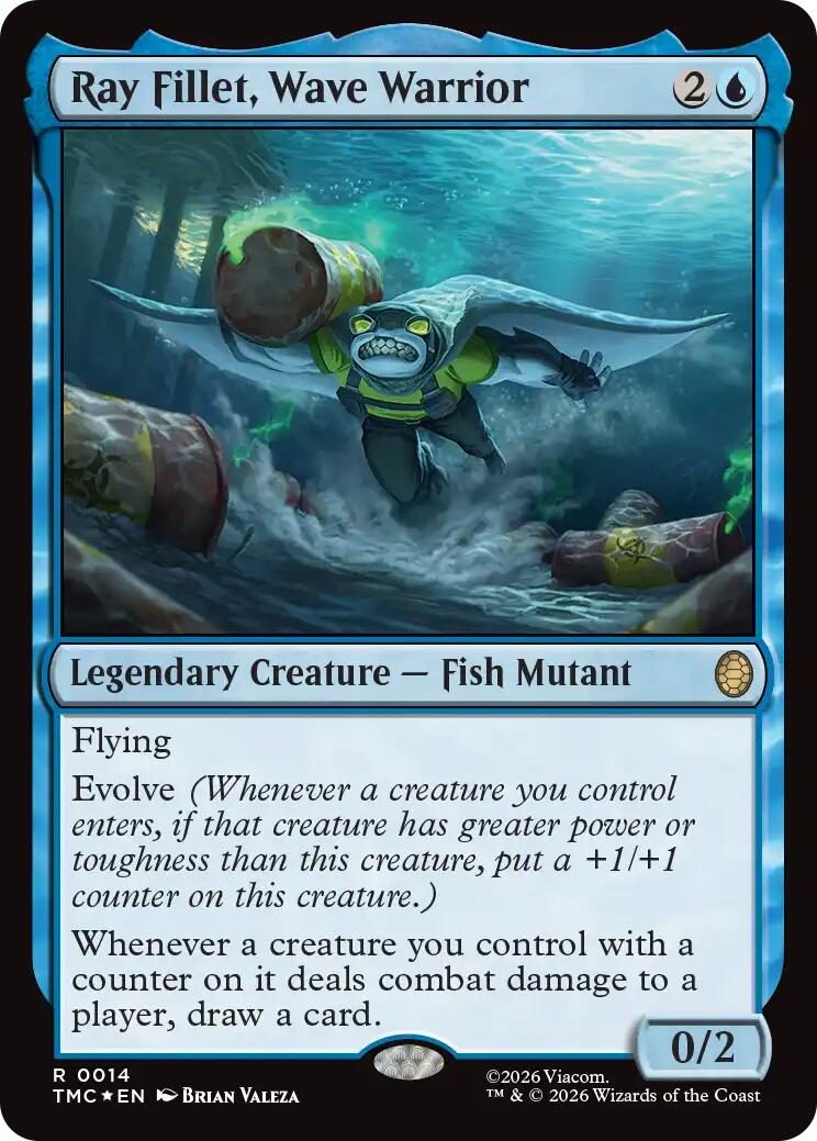 Ray Fillet, Wave Warrior (Surge Foil) [Teenage Mutant Ninja Turtles Commander] | Cards and Coasters CA