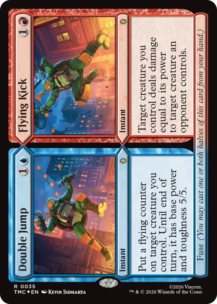 Double Jump // Flying Kick (Surge Foil) [Teenage Mutant Ninja Turtles Commander] | Cards and Coasters CA