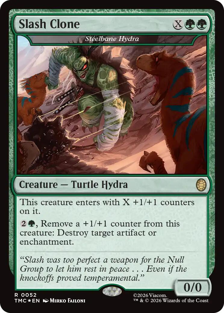 Slash Clone - Steelbane Hydra (Surge Foil) [Teenage Mutant Ninja Turtles Commander] | Cards and Coasters CA