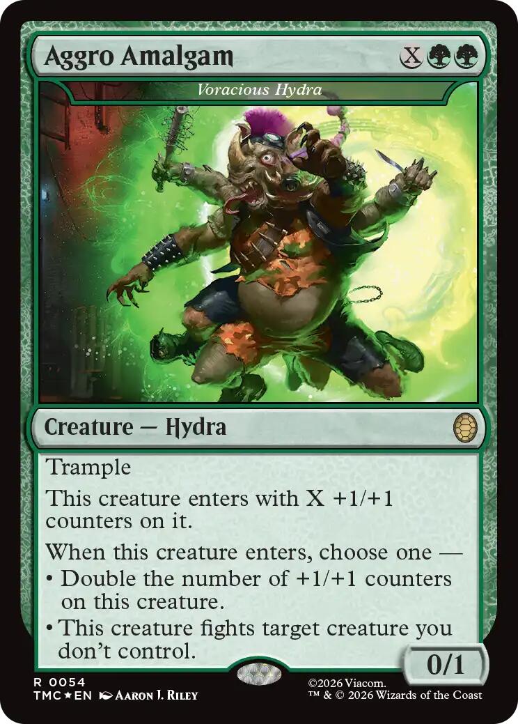 Aggro Amalgam - Voracious Hydra (Surge Foil) [Teenage Mutant Ninja Turtles Commander] | Cards and Coasters CA