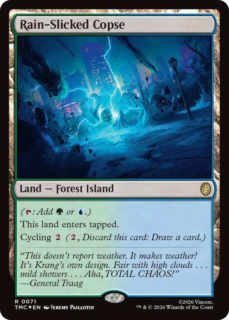 Rain-Slicked Copse (Surge Foil) [Teenage Mutant Ninja Turtles Commander] | Cards and Coasters CA