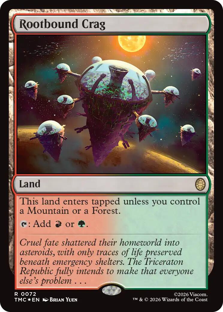 Rootbound Crag (Surge Foil) [Teenage Mutant Ninja Turtles Commander] | Cards and Coasters CA