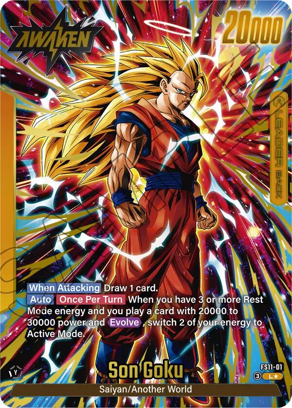 Son Goku (FS11-01) (Gold) [Starter Deck EX: The Phase of Evolution] | Cards and Coasters CA