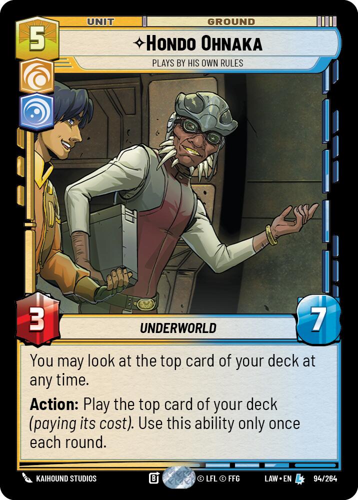 Hondo Ohnaka - Plays By His Own Rules (94/264) (94/264) [A Lawless Time] | Cards and Coasters CA