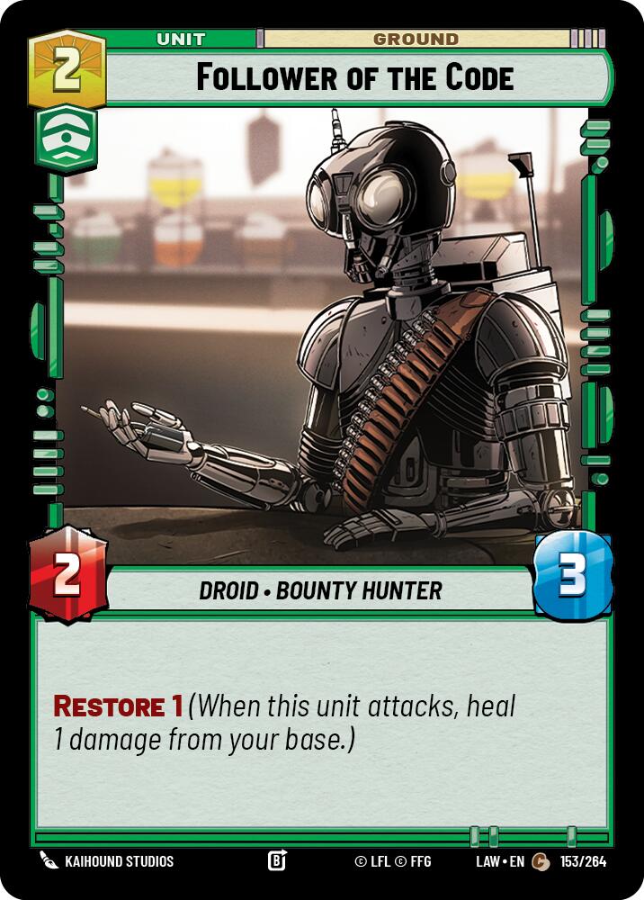Follower of the Code (153/264) (153/264) [A Lawless Time] | Cards and Coasters CA