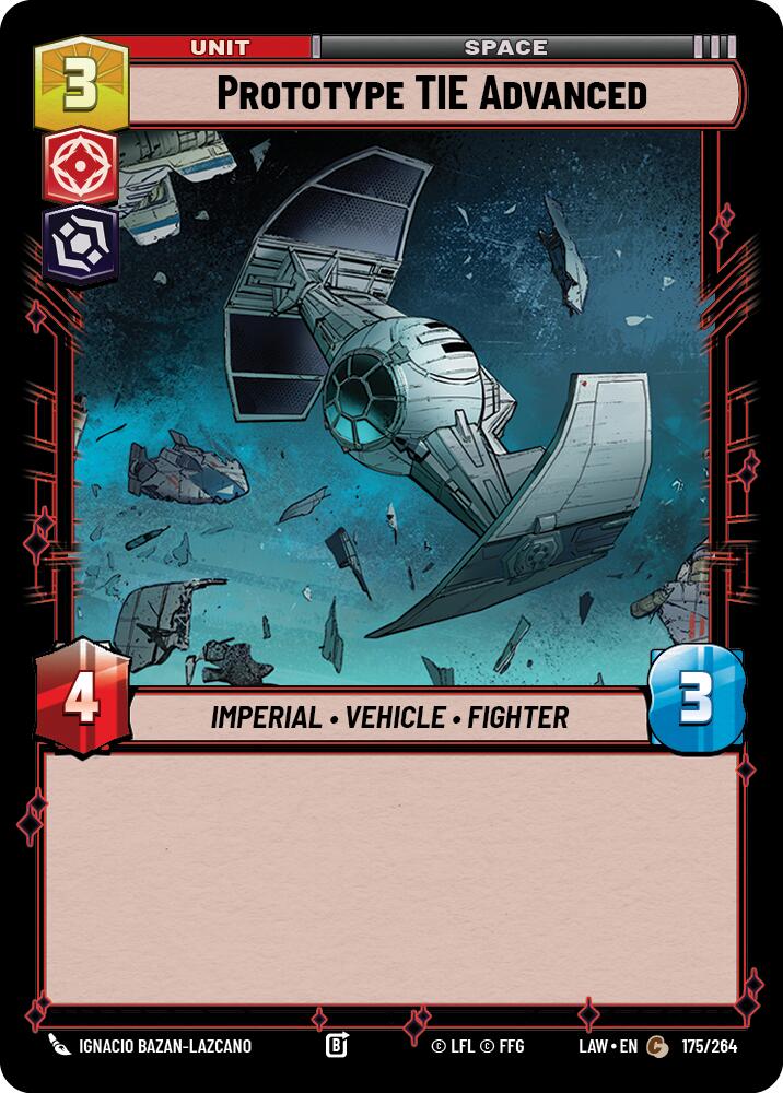 Prototype TIE Advanced (175/264) (175/264) [A Lawless Time] | Cards and Coasters CA