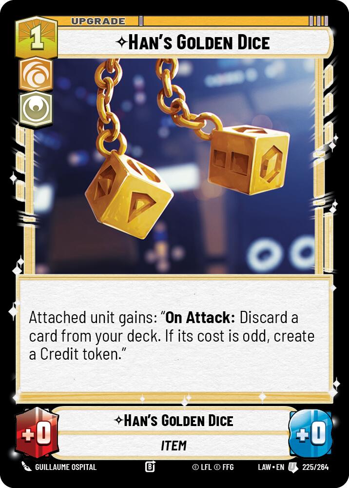 Han's Golden Dice (225/264) (225/264) [A Lawless Time] | Cards and Coasters CA