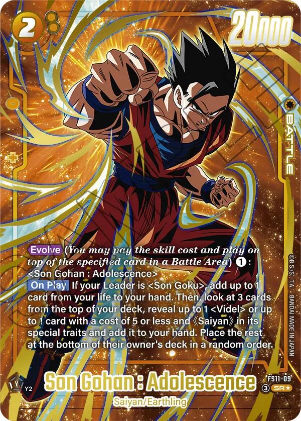 Son Gohan : Adolescence (FS11-09) (Gold) [Starter Deck EX: The Phase of Evolution] | Cards and Coasters CA