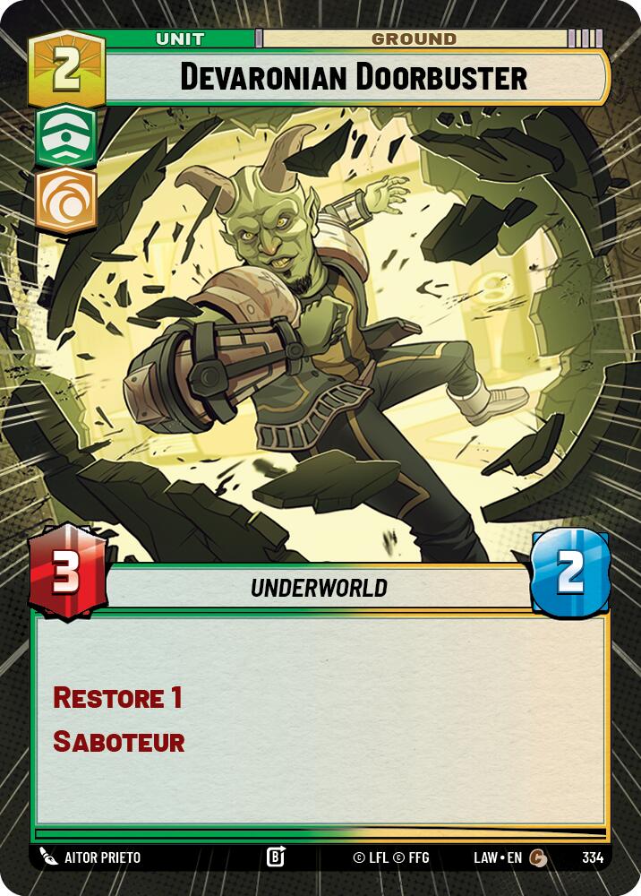 Devaronian Doorbuster (334) (Hyperspace) (334) [A Lawless Time] | Cards and Coasters CA