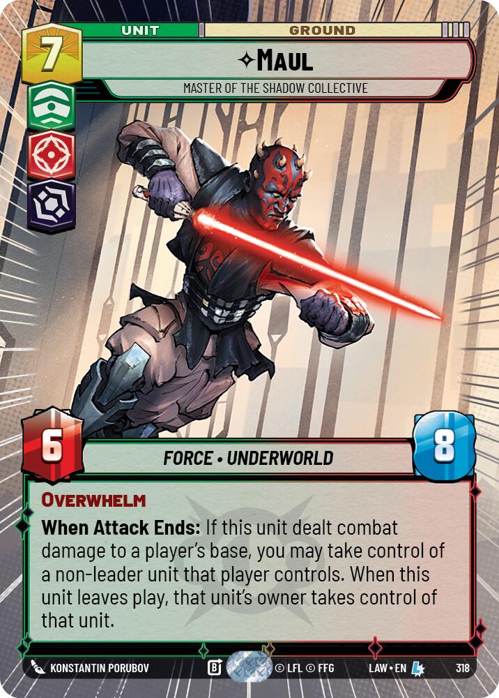 Maul - Master of the Shadow Collective (318) (Hyperspace) (318) [A Lawless Time] | Cards and Coasters CA