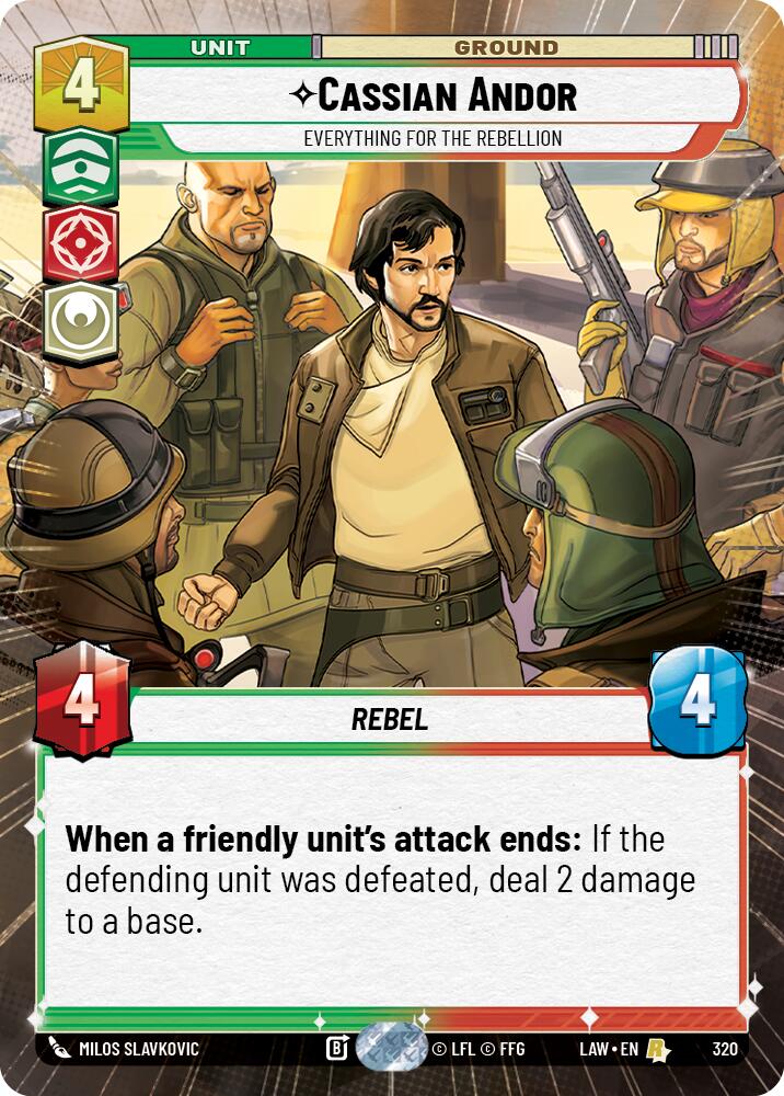 Cassian Andor - Everything for the Rebellion (320) (Hyperspace) (320) [A Lawless Time] | Cards and Coasters CA
