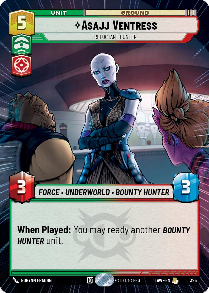 Asajj Ventress - Reluctant Hunter (325) (Hyperspace) (325) [A Lawless Time] | Cards and Coasters CA