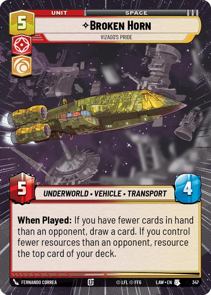 Broken Horn - Vizago's Pride (347) (Hyperspace) (347) [A Lawless Time] | Cards and Coasters CA