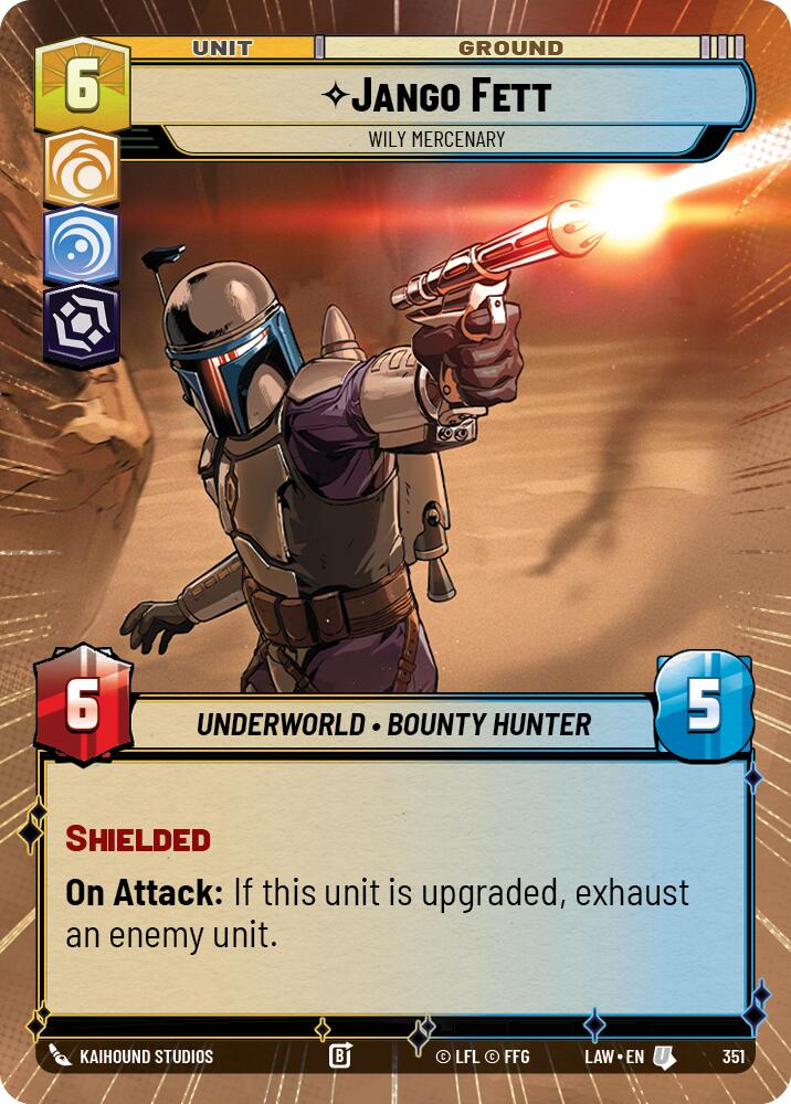 Jango Fett - Wily Mercenary (351) (Hyperspace) (351) [A Lawless Time] | Cards and Coasters CA