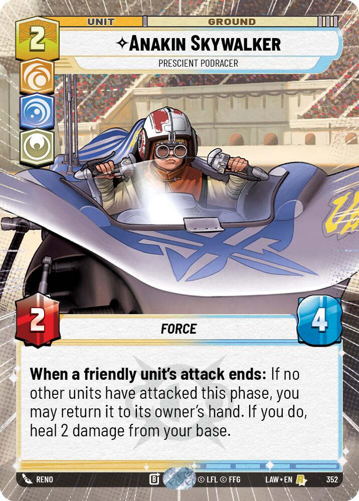 Anakin Skywalker - Prescient Podracer (352) (Hyperspace) (352) [A Lawless Time] | Cards and Coasters CA