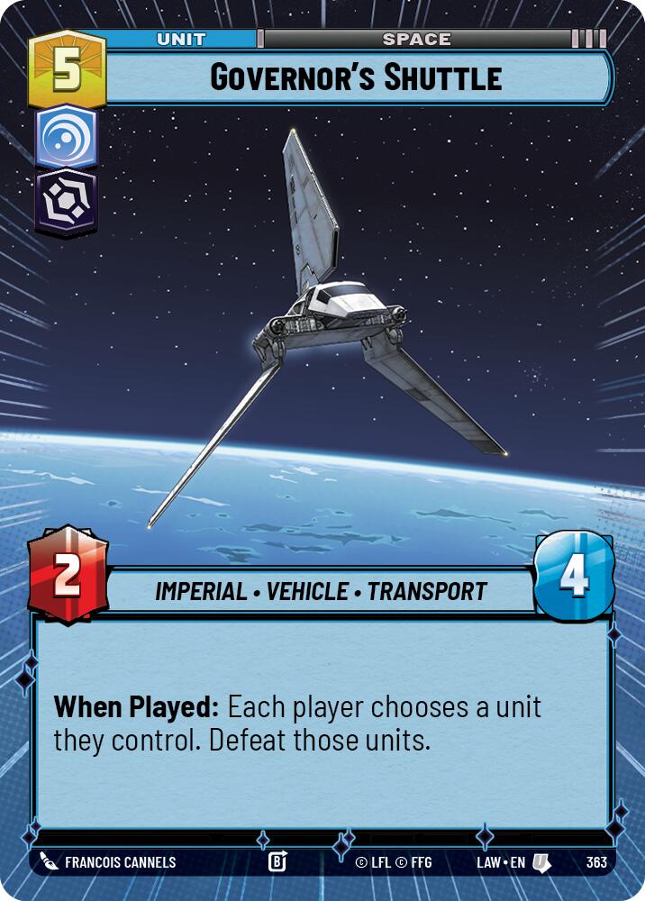 Governor's Shuttle (363) (Hyperspace) (363) [A Lawless Time] | Cards and Coasters CA