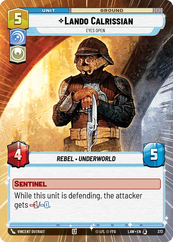 Lando Calrissian - Eyes Open (372) (Hyperspace) (372) [A Lawless Time] | Cards and Coasters CA