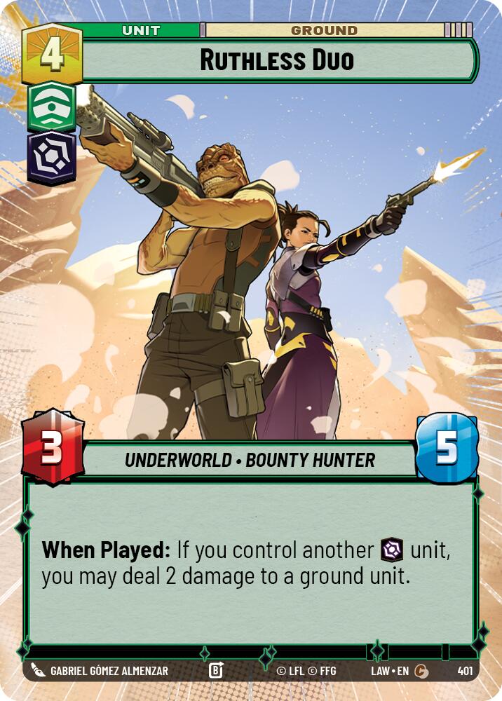 Ruthless Duo (401) (Hyperspace) (401) [A Lawless Time] | Cards and Coasters CA