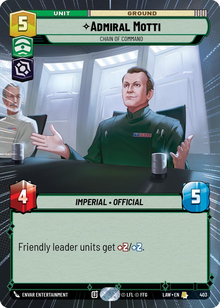 Admiral Motti - Chain of Command (403) (Hyperspace) (403) [A Lawless Time] | Cards and Coasters CA