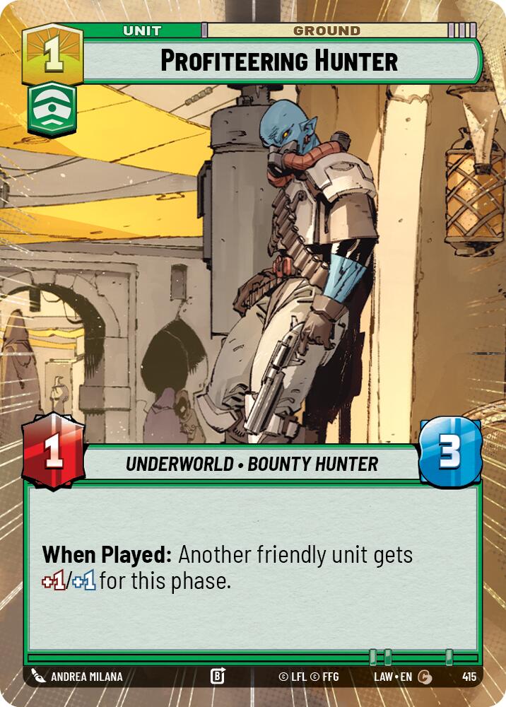 Profiteering Hunter (415) (Hyperspace) (415) [A Lawless Time] | Cards and Coasters CA