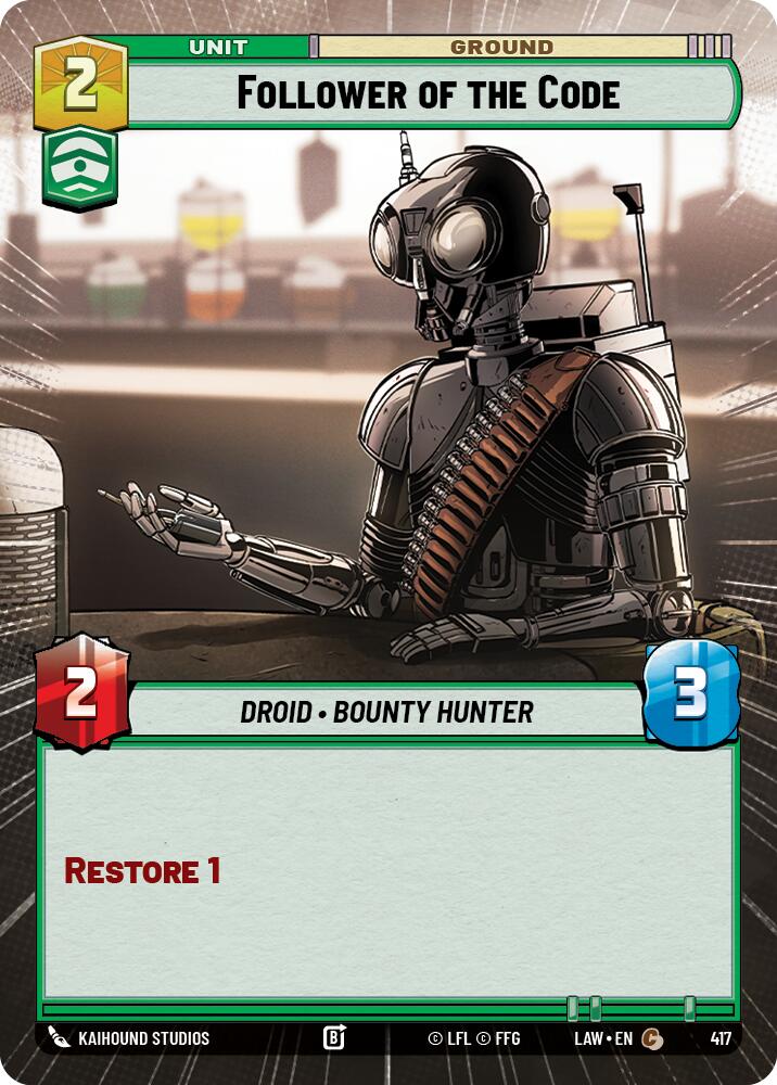 Follower of the Code (417) (Hyperspace) (417) [A Lawless Time] | Cards and Coasters CA
