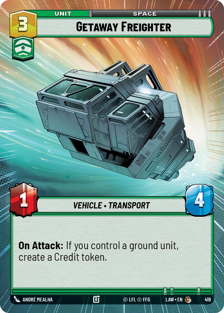 Getaway Freighter (419) (Hyperspace) (419) [A Lawless Time] | Cards and Coasters CA