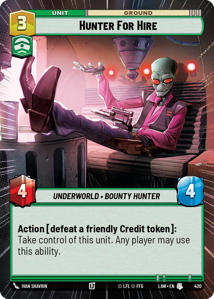 Hunter for Hire (420) (Hyperspace) (420) [A Lawless Time] | Cards and Coasters CA
